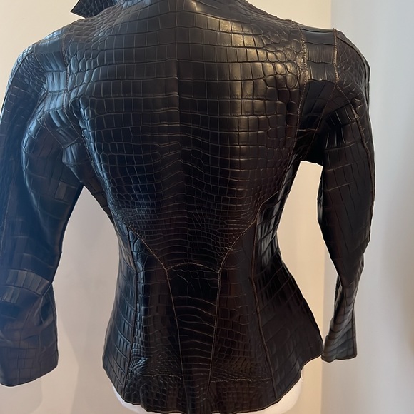 REAL CROC LEATHER JACKET CUSTOM MADE Size Small - Picture 10 of 17